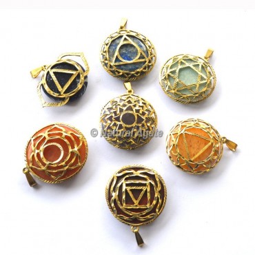 Metal Chakra Pendants