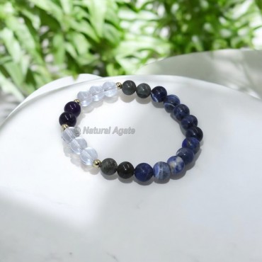 Sodalite, Labradorite, Crystal and Amethyst Crystal Bracelets