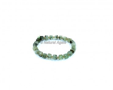 Prehnite Cube Beads Bracelets