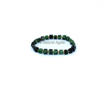 Ruby Zoisite Cube Beads Gemstone Bracelets