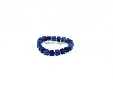 Lapiz Lazuli Cube Beads Gemstone Bracelets