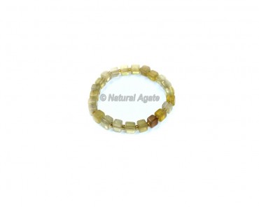 Yellow Opal Cube Beads Bracelets