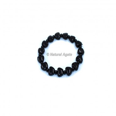 Black Tourmaline Apple Beads Gemstone Bracelets