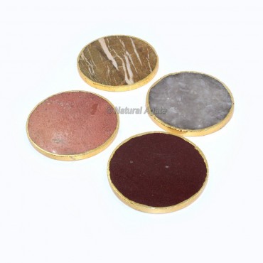 Round Shaped Multi Color Electroplated Coasters