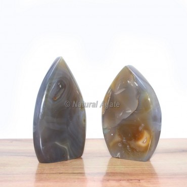 Grey Agate In Geodes Free Form