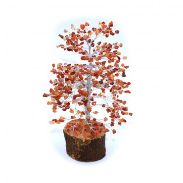 Carnelian Tree with 500 Beads Silver Wire