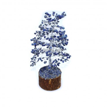 Lapiz Lazuli 500 Beads Gemstone Tree Silver Wire