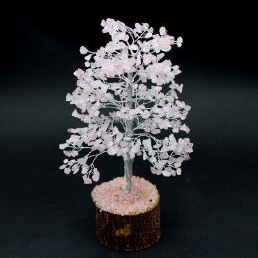 Rose Quartz Gemstone 500 Beads Tree Silver Wire