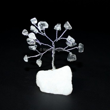 Crystal Quartz Silver Wire 15 Beads White Quartz Stone Tree