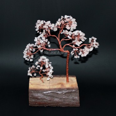 250 Beads Rose Quartz Copper Wire Wooden Stone Tree