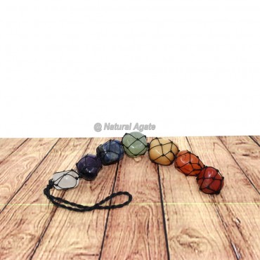 Seven Chakra Tumbled Wrapped Wall Hanger