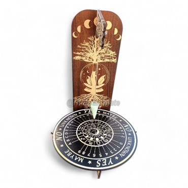 Dowsing Pendulum Display Stand with Crystal Tree Engrave