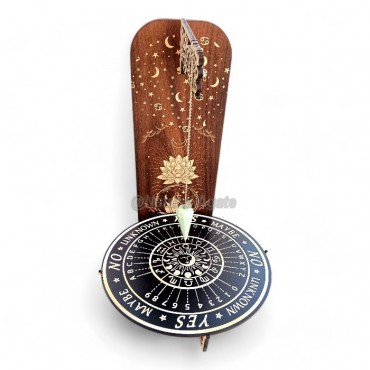 Dowsing Pendulum Display Stand with Lotus Divination Engrave