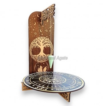 Dowsing Pendulum Display Stand with Tree Of Life Engrave