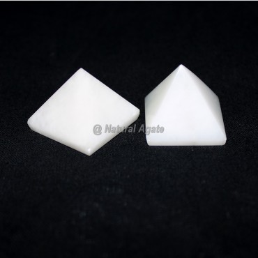 White Agate Gemstone Pyramid