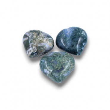 Moss Agate Puffy Hearts Crystal Hearts Online