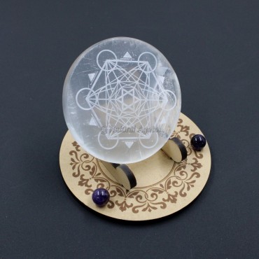 Metatron Selenite Crystal Charging Plate Coaster(no stand)