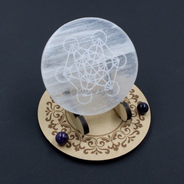 Selenite Metatron Cube Charging Plate Coaster(no stand)