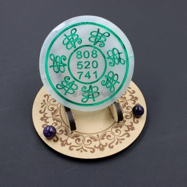 Selenite Green Color Zibu Symbol Charging Plate Coaster(no stand)