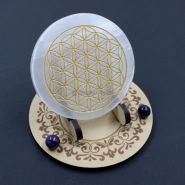 Flower of Liife Gold Engraved Charging Plate Coaster(no stand)