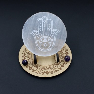 Hamsa Hand Selenite Charging Plate (No Stand)