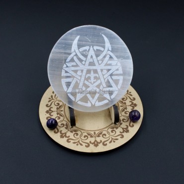 Celtic Sign Selenite Charging Plate (No Stand)