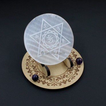 Engraved Healing Selenite Charging Plate (No Stand)