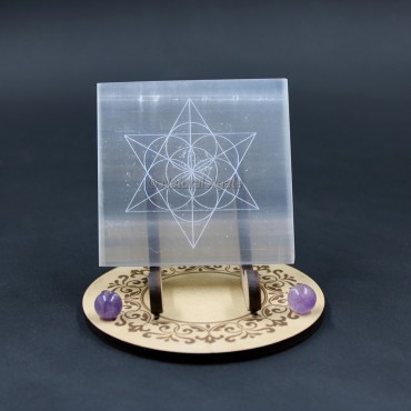 Cleansing Square Selenite Charging Plate