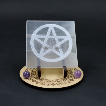 Pentacle Selenite Charging Plate