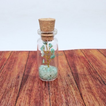 Amazonite Gemstone Bottle with Tree Beads