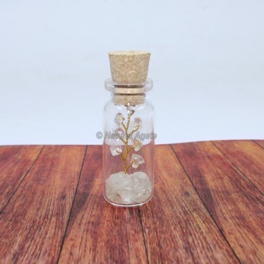 Crystal Gemstone Bottle with Tree Beads